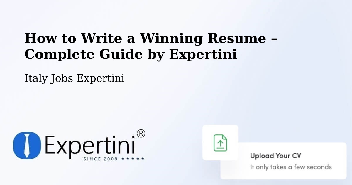 Resume Writing Guide for Job Seekers – Caslino D'Erba - Caslino D'Erba, Italy Jobs Expertini