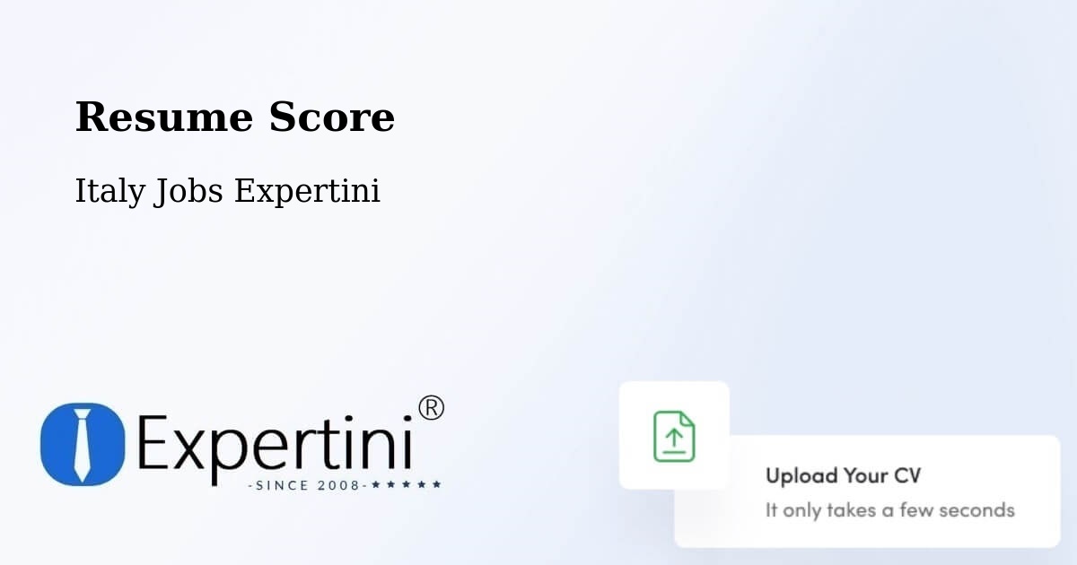 Resume Score - Italy Jobs Expertini